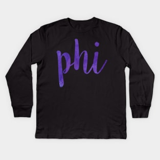 Purple Phi Kids Long Sleeve T-Shirt